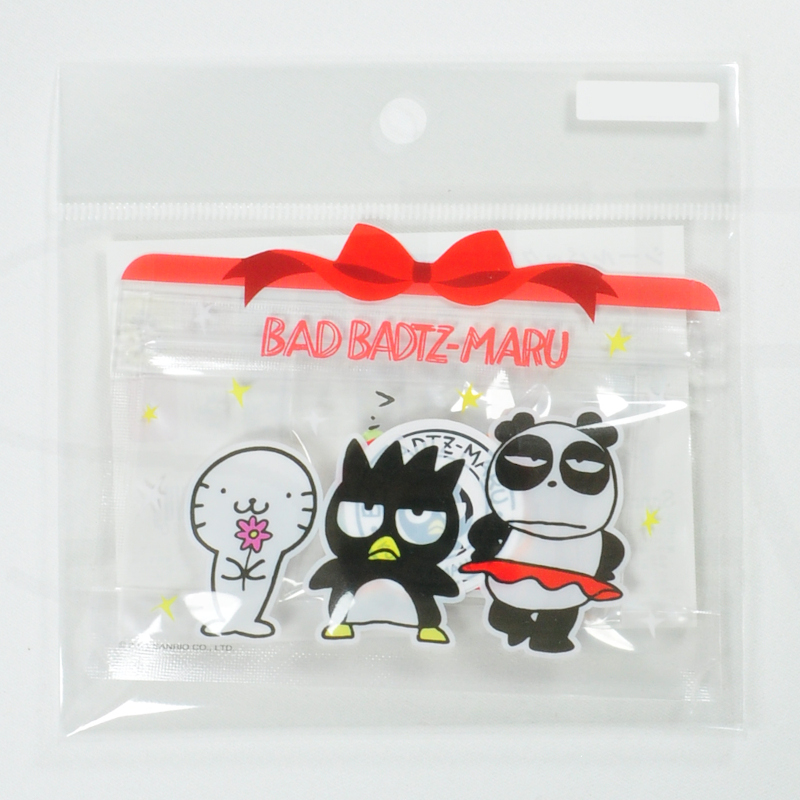 Sanrio Badtz-Maru Flake Sticker with Zipper Bag 4550337977910